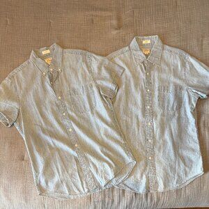 J. Crew short sleeve chambray button down shirts (2 available)
